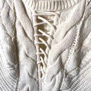 Express sweater beige with low v neck